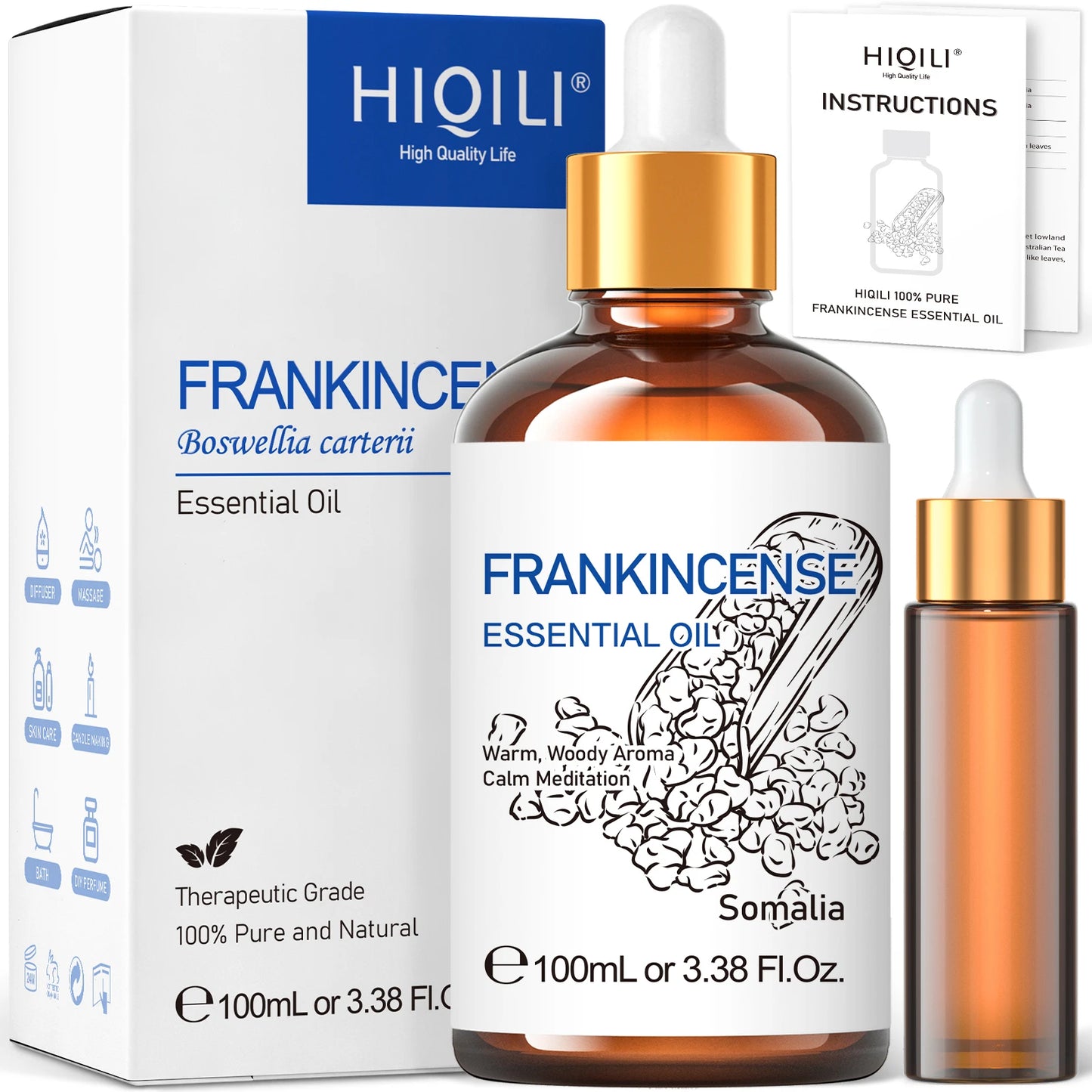 HIQILI 100ML Frankincense Essential Oils 100% Pure Natural
