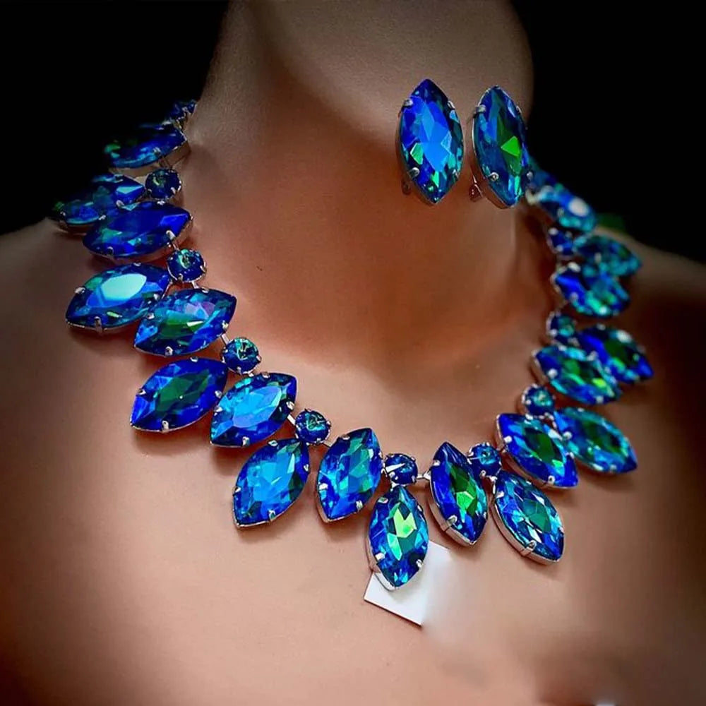 Stonefans Blue Purple Rhinetsone Set