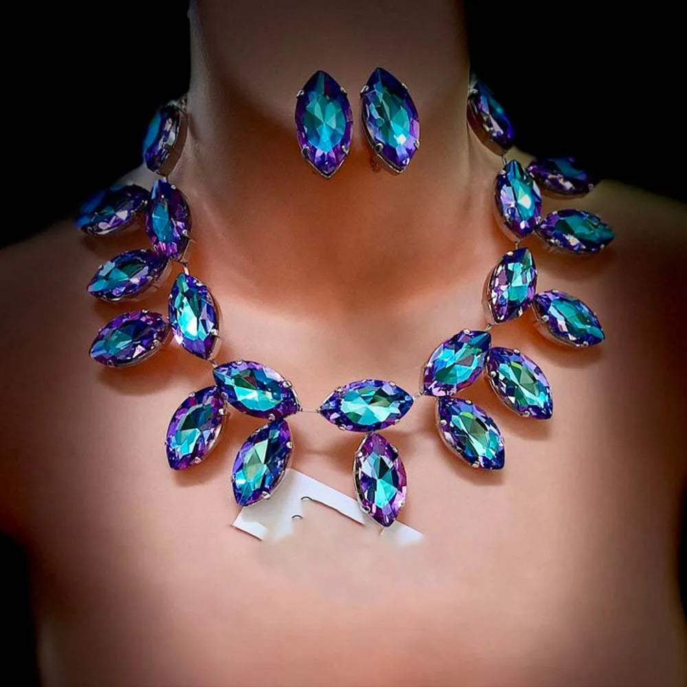 Stonefans Blue Purple Rhinetsone Set