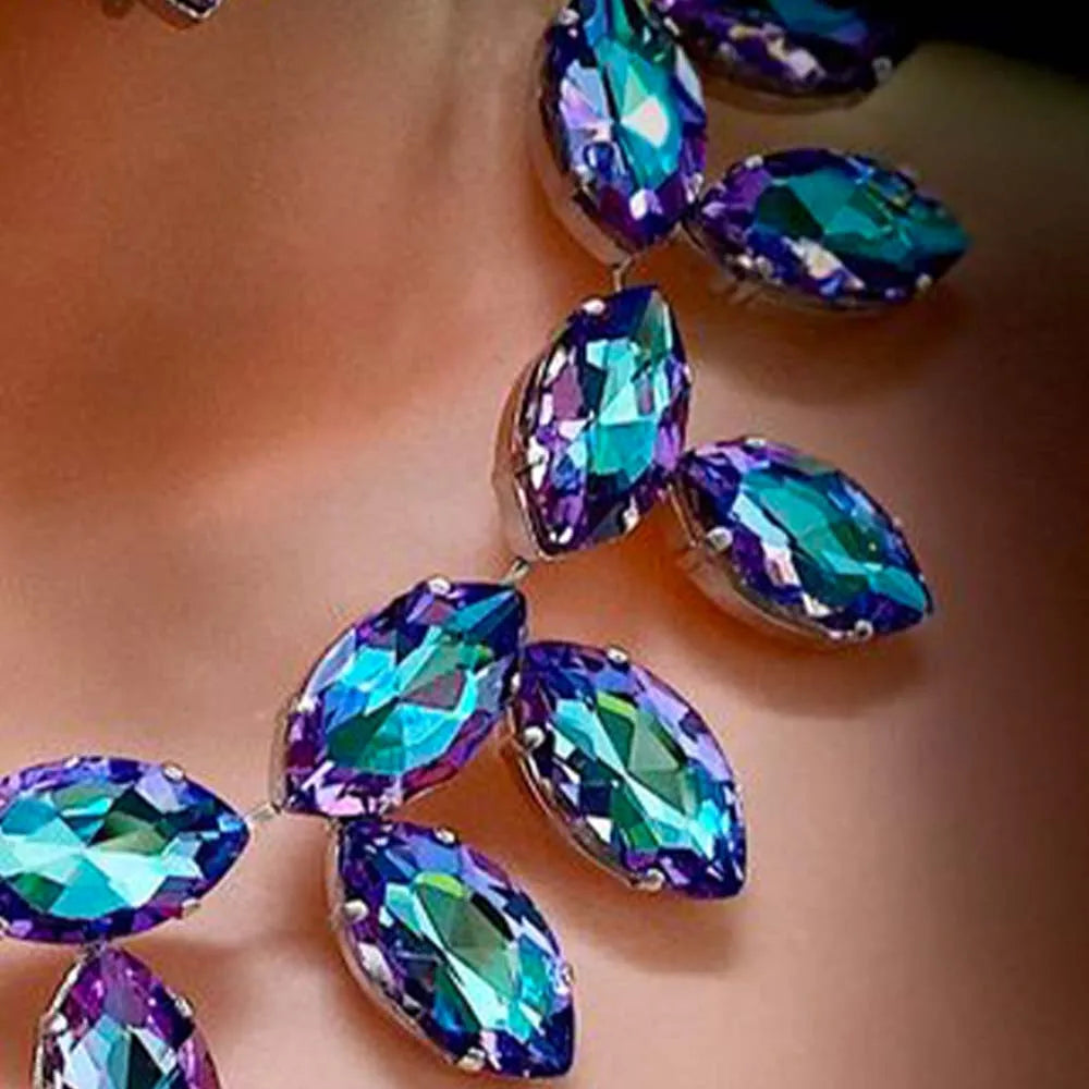 Stonefans Blue Purple Rhinetsone Set