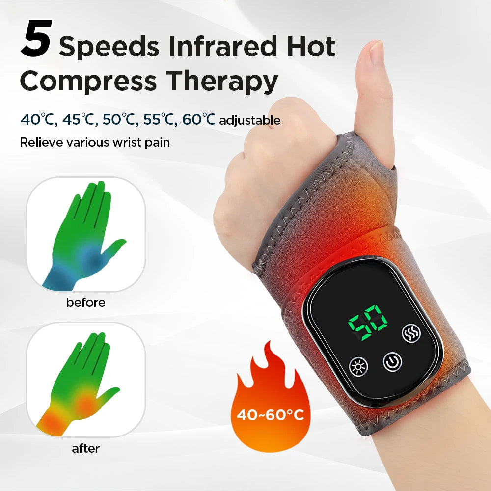 Vibration Wrist/Ankle Massager Infrared Hot Compress Therapy