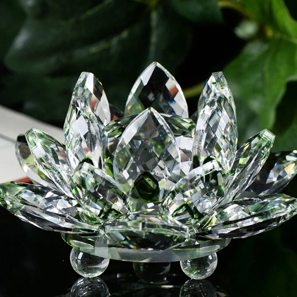 Crystal Lotus Flower Paperweight Decor