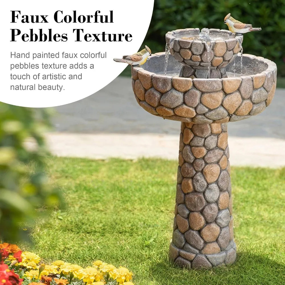 Outdoor Waterfountain with Birds Decor