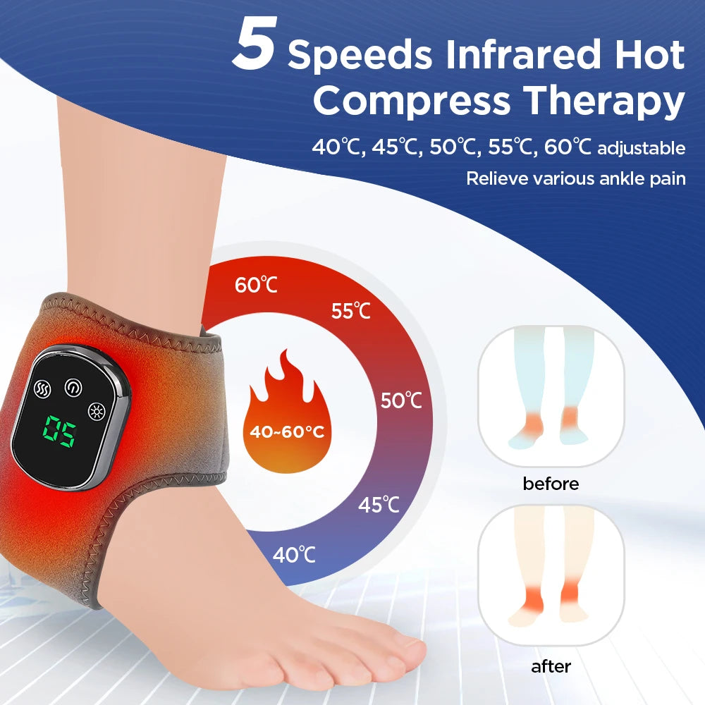 Vibration Wrist/Ankle Massager Infrared Hot Compress Therapy