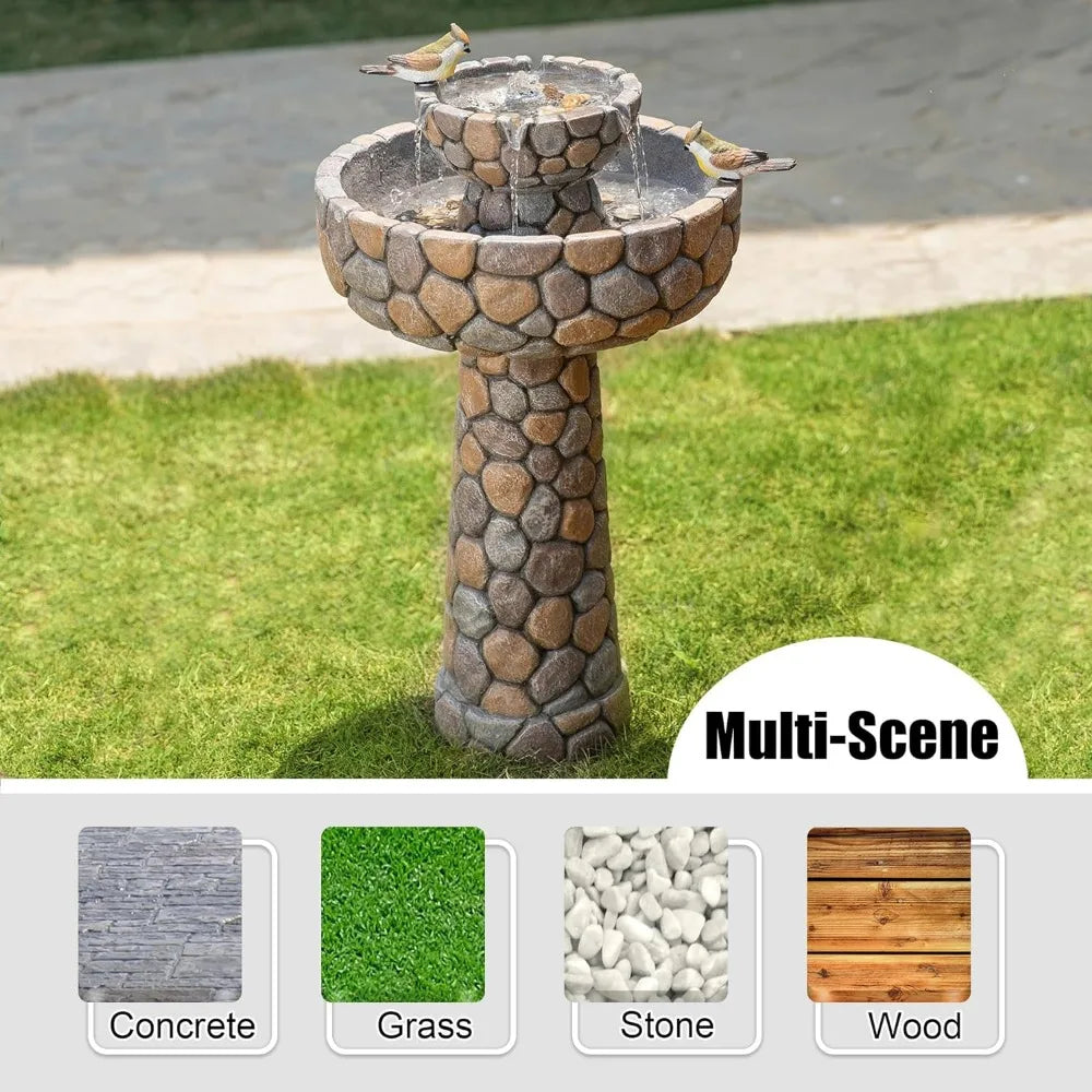 Outdoor Waterfountain with Birds Decor